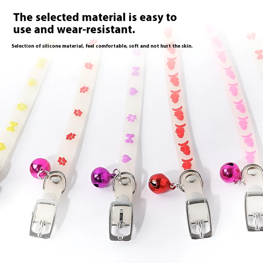 Luminous cat collar with glowing night-time feature and adjustable 29cm length