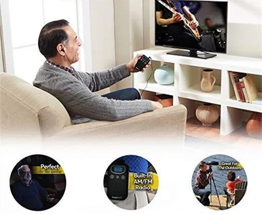 Digital hearing amplifier device with background noise reduction in brilliant colour ABS plastic housing