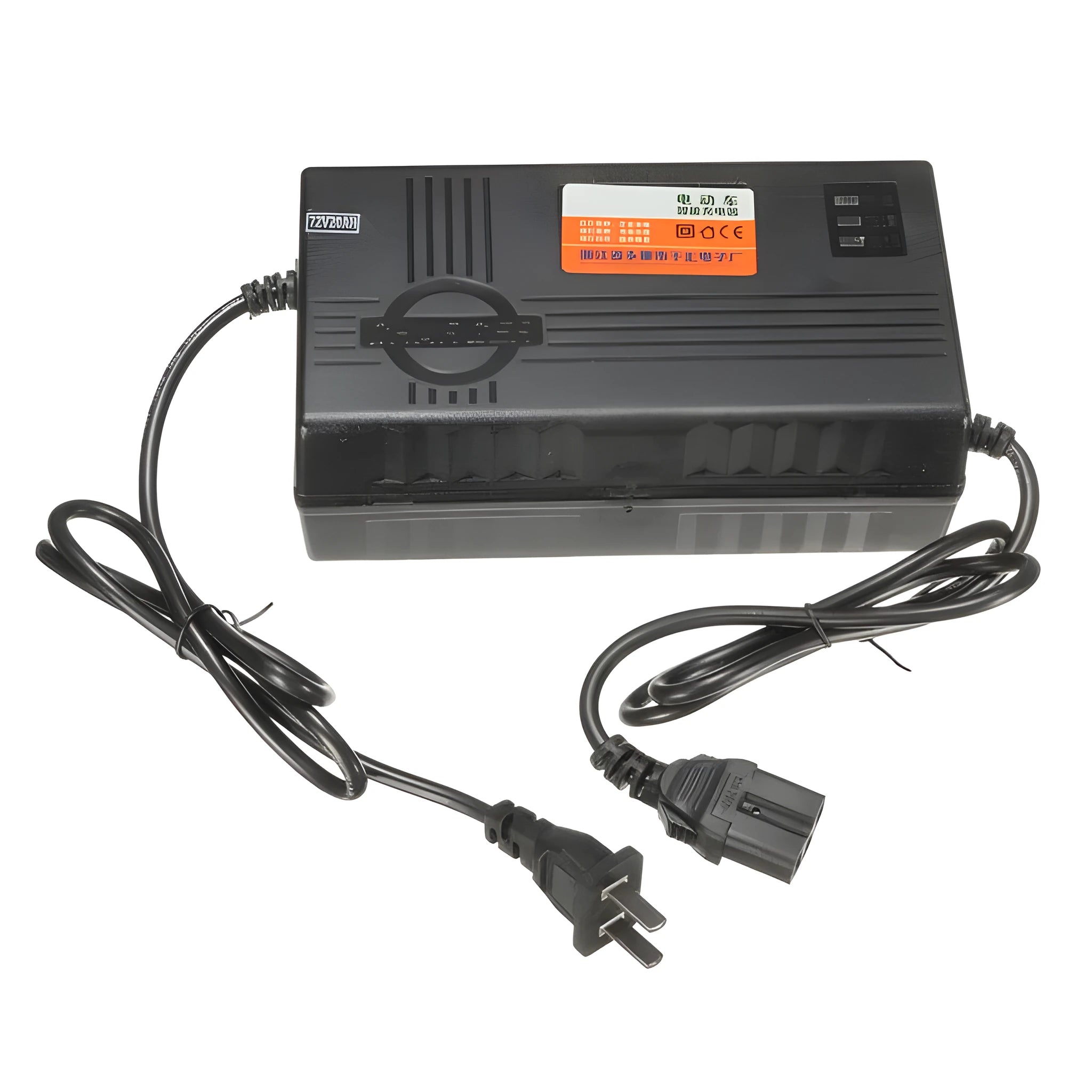 Black 72V20AH electric car charger for lead-acid batteries with AU, EU, US plug options