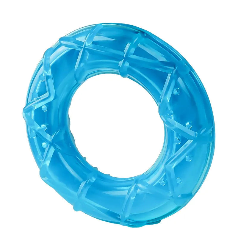 Dog cooling popsicle toy set with water-filled ice sticks including pacifier, popsicle and ring designs