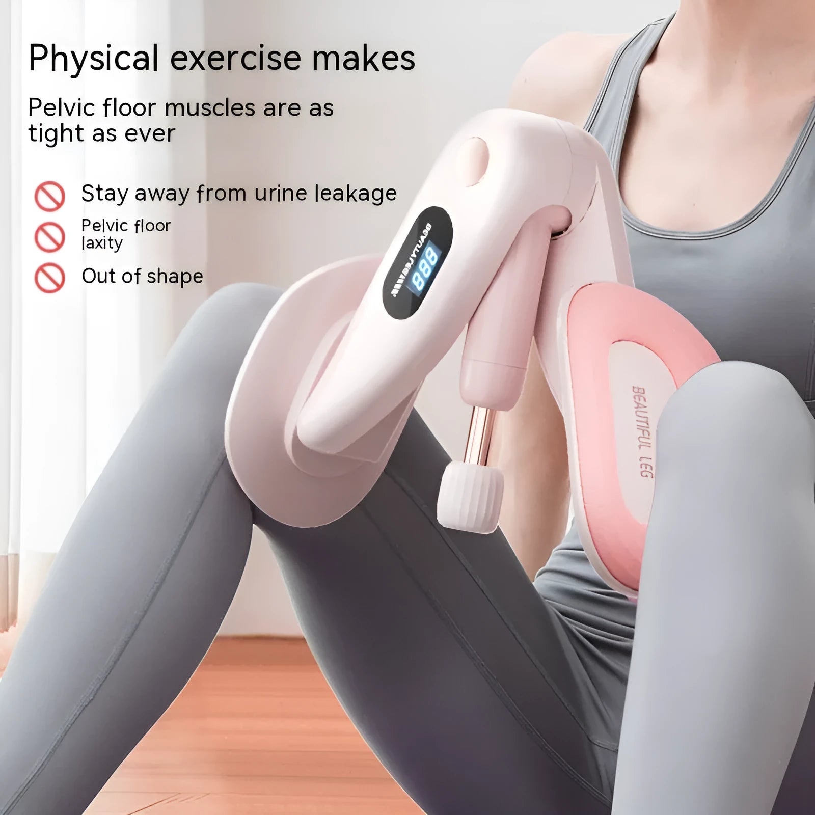 Pelvic floor muscle trainer device with counter, shown in available colours.