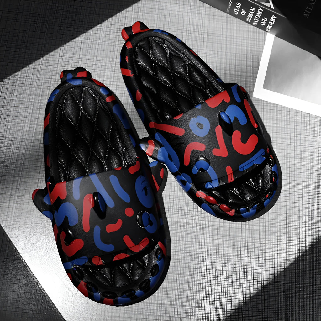 Shark design EVA home slippers open toe casual style available sizes 36-45
