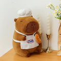 Chef Capabala brown capybara plush toy with PP cotton filling, 35cm size shown