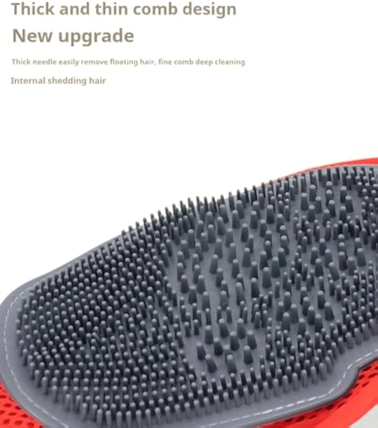 Red pet bathing glove with integrated silicone brush bristles for grooming during bath time