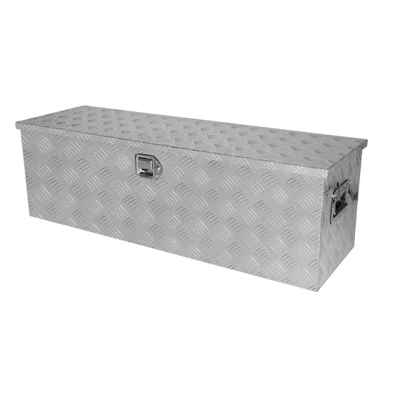 26-inch black aluminium alloy toolbox with T casting construction and lockable latches