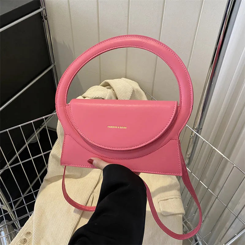 Horizontal square PU leather messenger bag with sandwich pocket design in five colour options