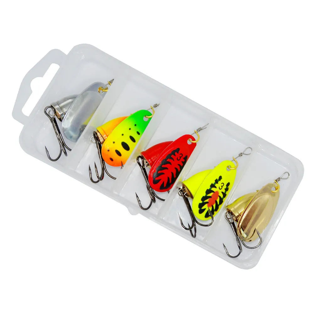 R composite rotating sequins copper bell fishing lure in seven colour variations including gold mesh and rose gold