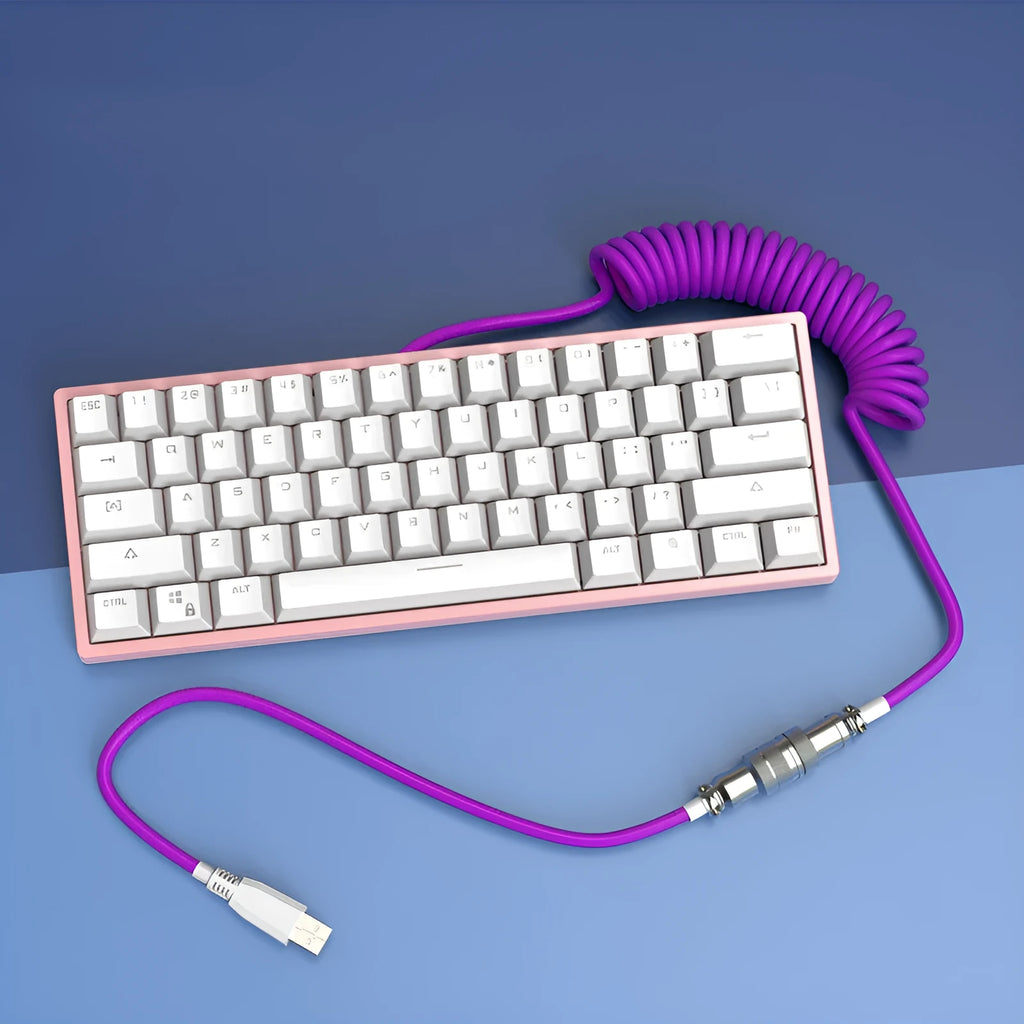 Type-C detachable mechanical keyboard navigation cable 2m copper wire in black