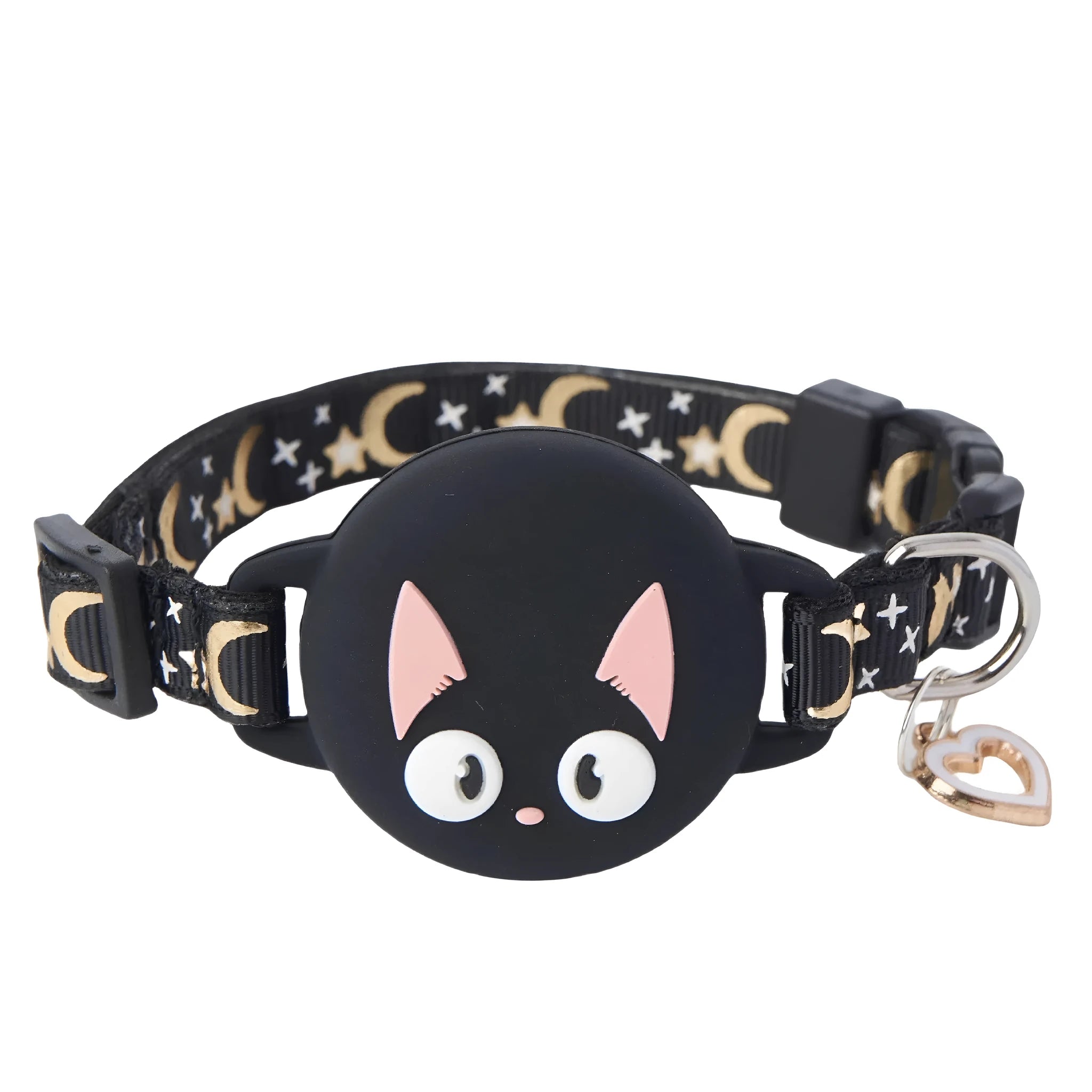AirTag protective case attached to cat collar in adjustable S or M sizes