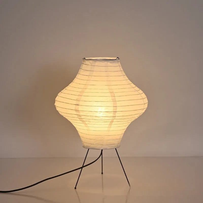 Japanese style decorative table lamp with Xuan paper shade and three-colour lighting