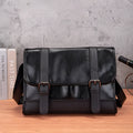 Black Korean style men's commuter backpack with anti-theft function and sewing thread detailing