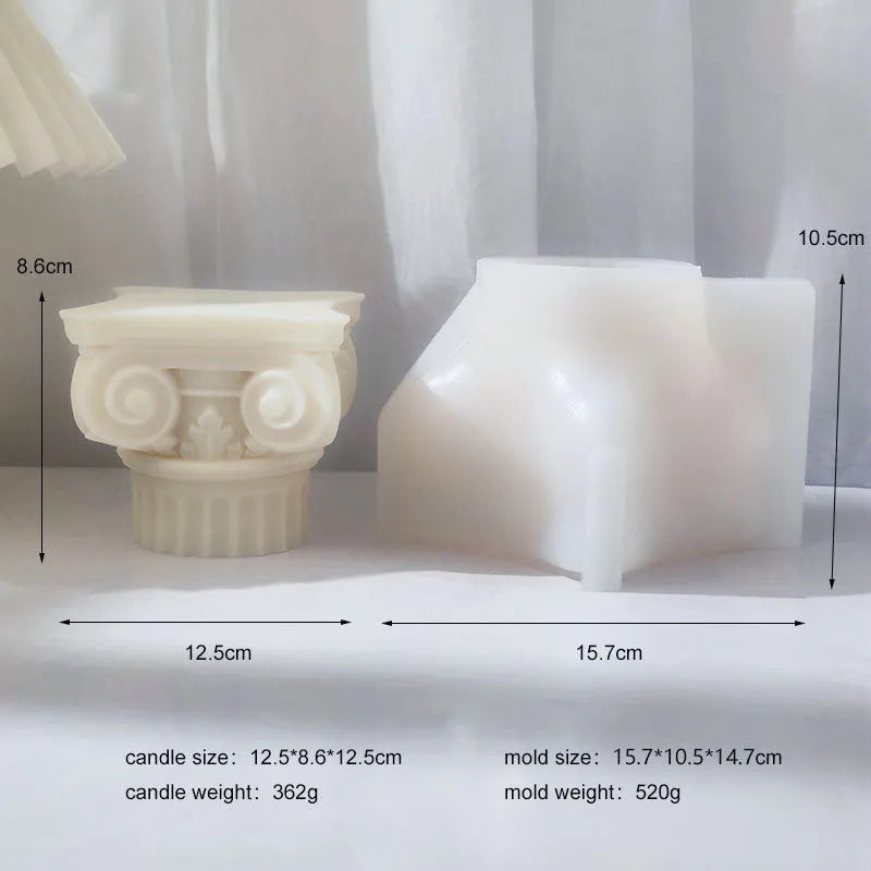 Silicone Roman pillar mould for candle making and craft decoration