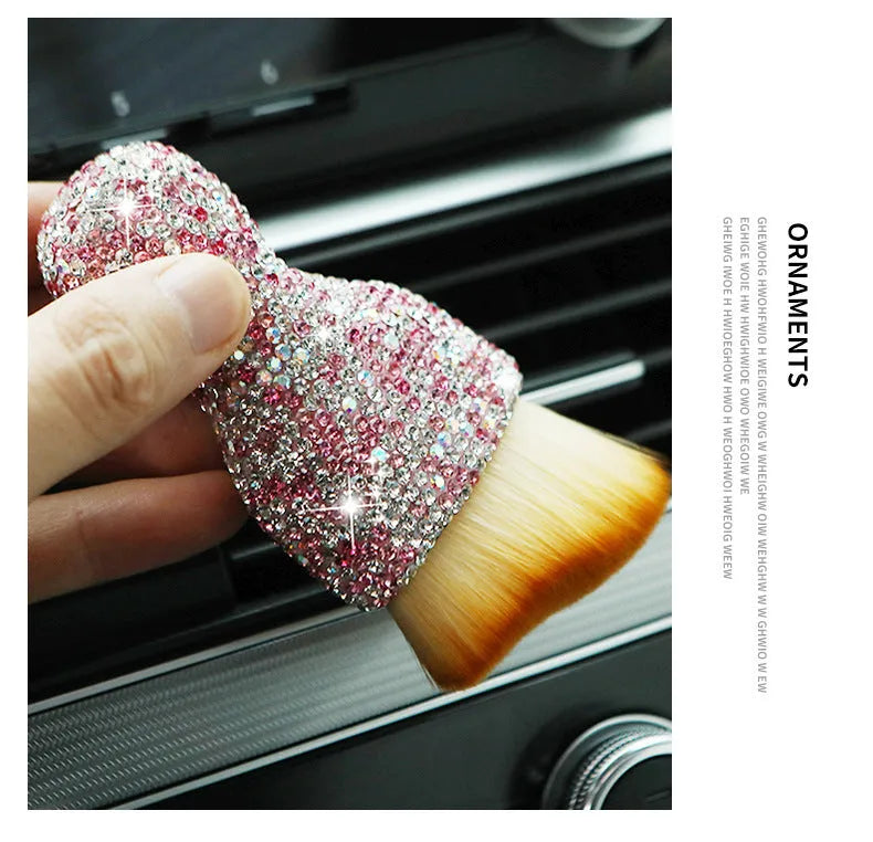 PVC car interior cleaning brush with soft bristles for dashboard and vent dust removal