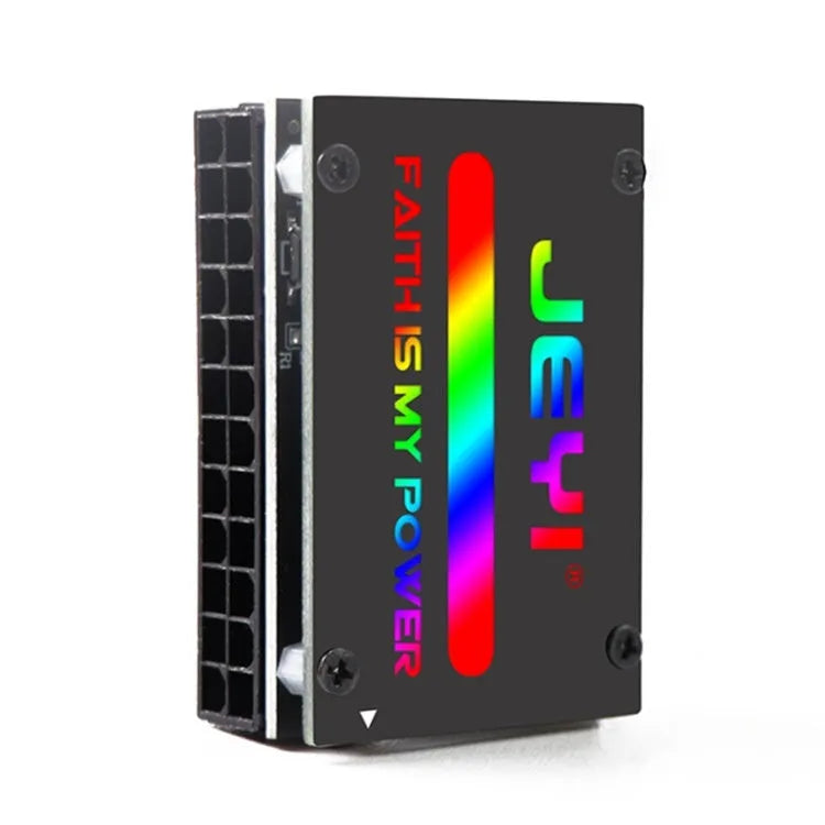 ATX 24Pin power supply cable with 90-degree steering elbow and RGB lighting effect for computer chassis