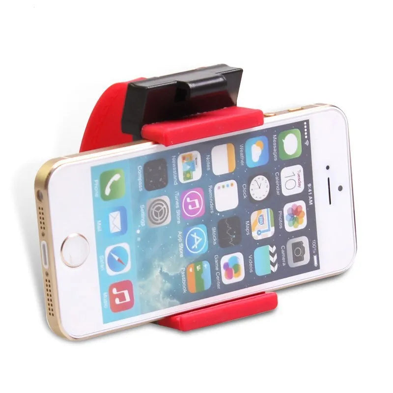 Universal steering wheel phone holder mount in black red blue yellow rose red colours