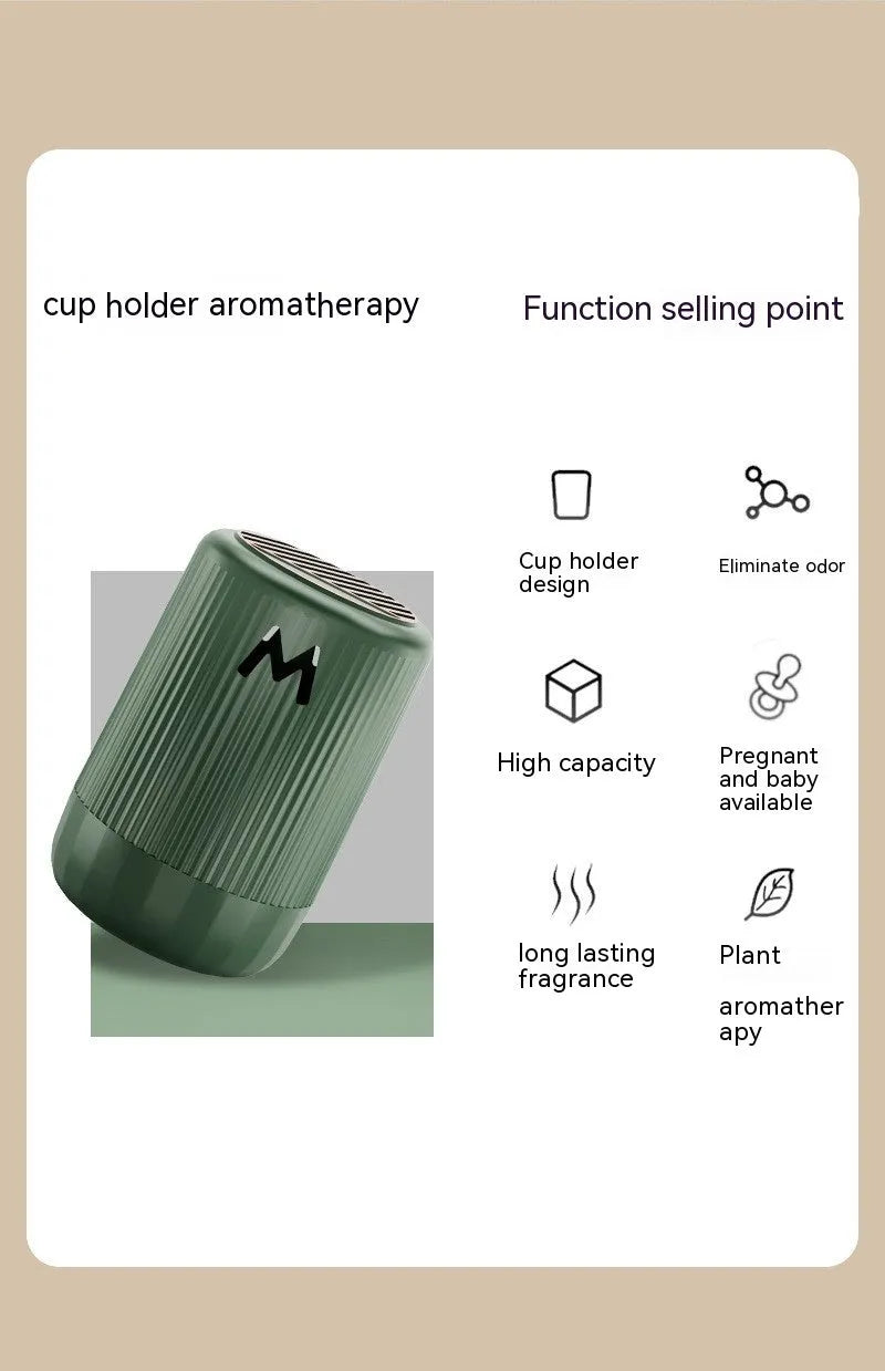 Solid car and home aromatherapy decoration cup in choice of four scents, dimensions 10 by 6 centimetres.