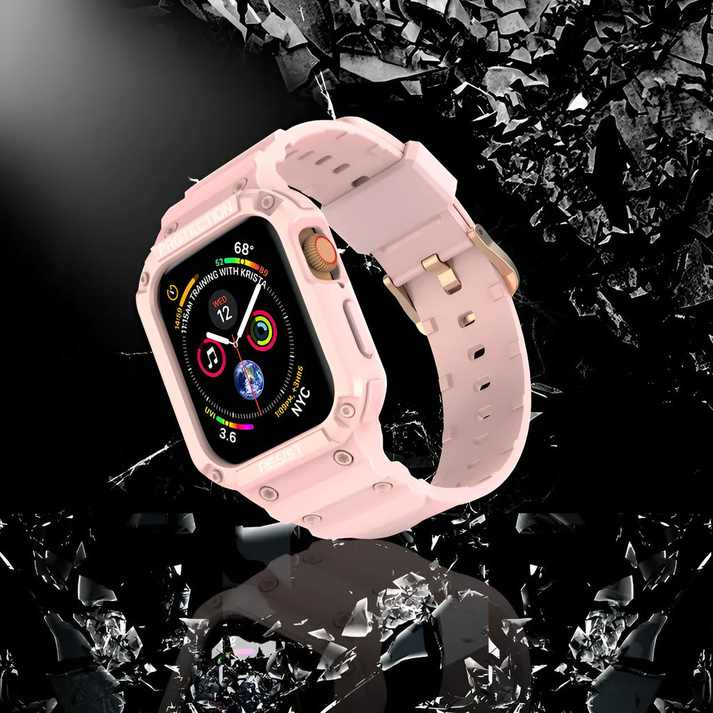 Soft TPU Apple Watch strap in multiple colours showing 38mm and 42mm size options