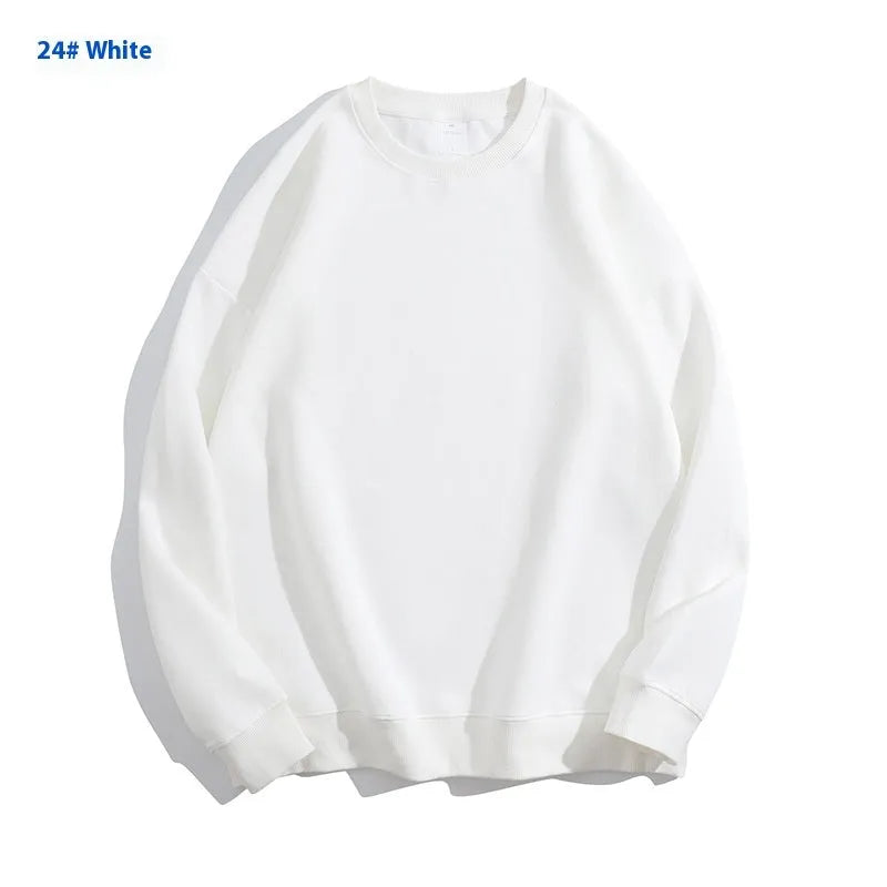 Cotton off shoulder loose pullover sweater in a solid colour with round neck and long sleeves.