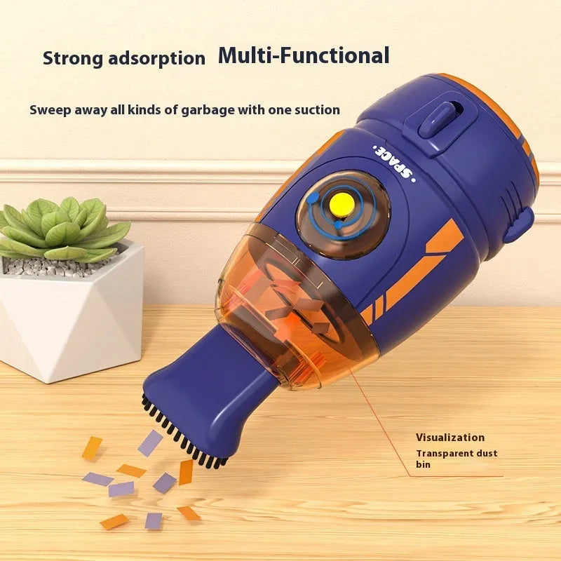 USB handheld desktop vacuum cleaner in blue colour with USB charging cable