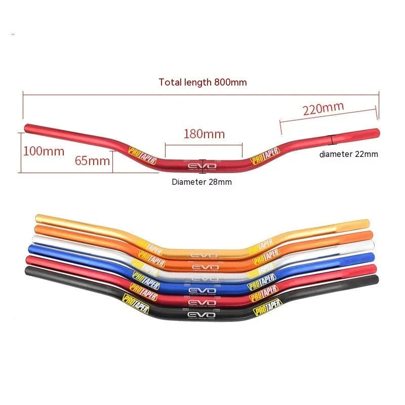 Orange aluminium alloy scrambling motorcycle handlebar with 28mm diameter and 80cm width