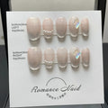 Women's blush armour style artificial nails in 14-short ladder A colour with four size options