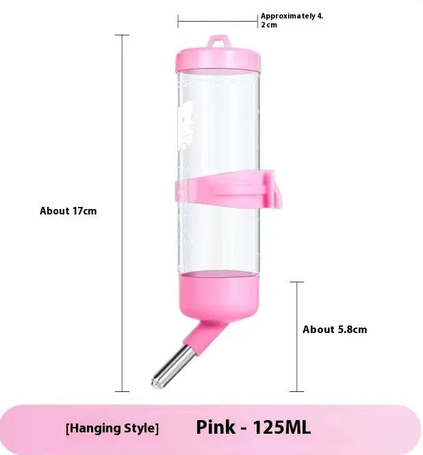 Green plastic ball kettle water feeder for small pets attached to a wire cage.