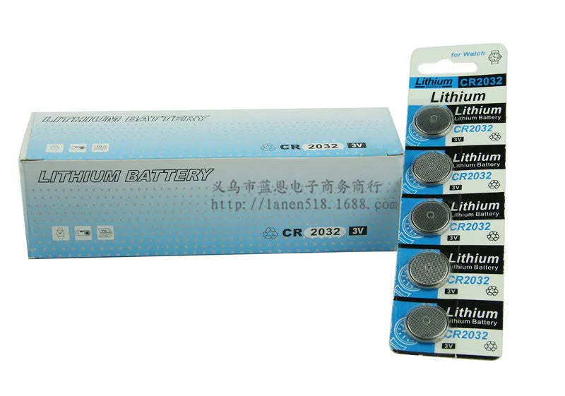 CR2032 lithium button battery 5-pack for electronic scales and remote controls