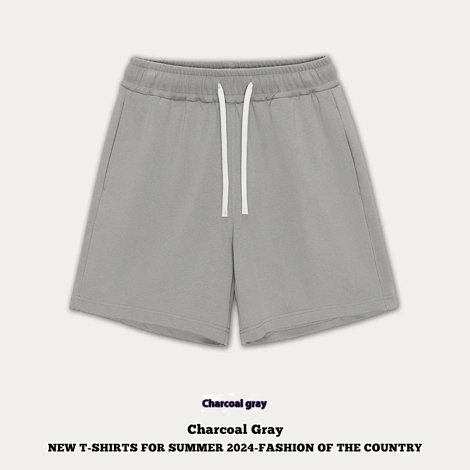 Cotton denim loose-fit casual shorts for babies and toddlers on a size chart.