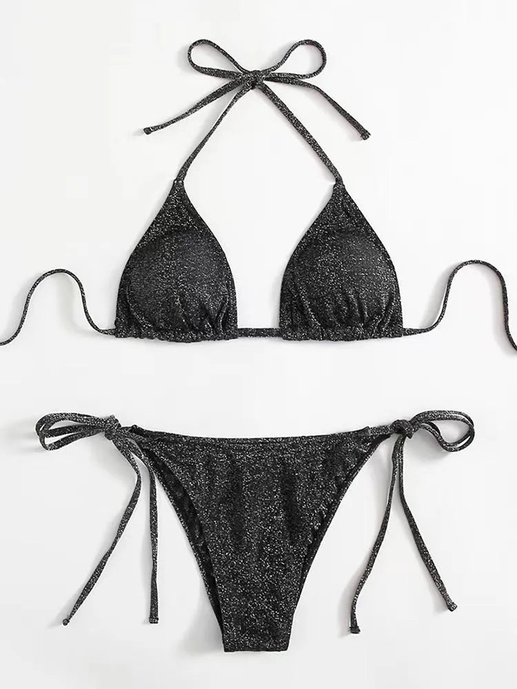 Women's bandage bikini swimsuit in multiple colours with a briefs bottom.