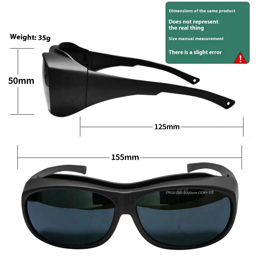 Photon skin rejuvenation and welding goggles with laser protection for 200-2000nm wavelengths
