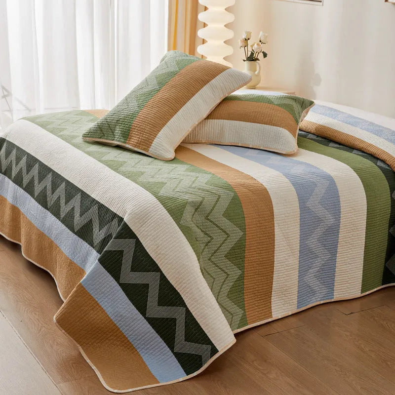 Pure cotton printed bed sheet three-piece set in modern design for 2.2 metre bed frame