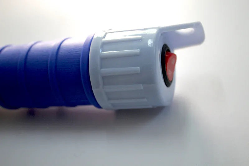 Manual hand pump siphon for fuel and liquid transfer in red or blue colour