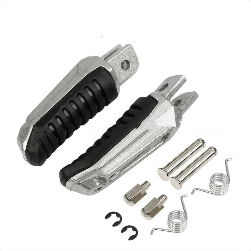 Black aluminium alloy motorcycle foot peg set for Suzuki GSX and V-Strom models