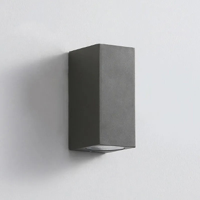 Black aluminium wall lamp with frosted glass shade and LED light source