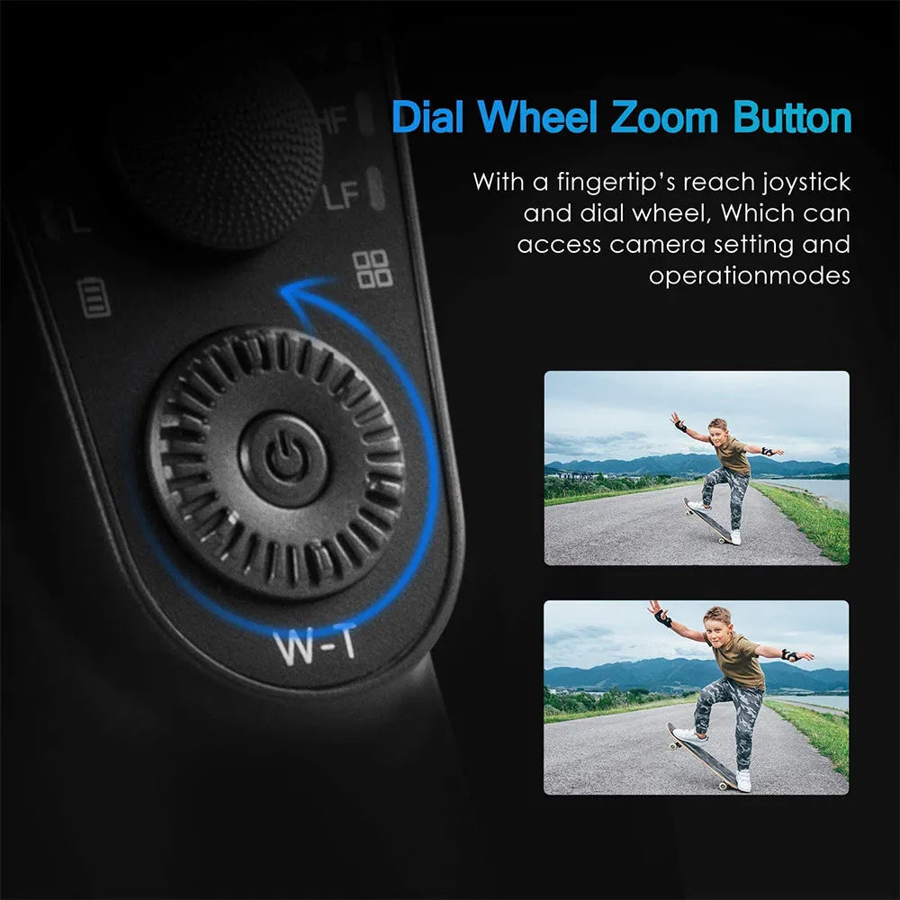 Black three-axis handheld gimbal stabiliser for mobile phones with tripod and protective cases