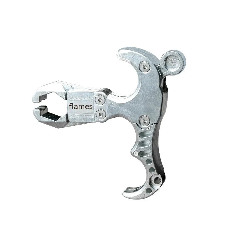 Zinc alloy archery release aid with two-axis mechanism and harpoon clip for flame dispensing
