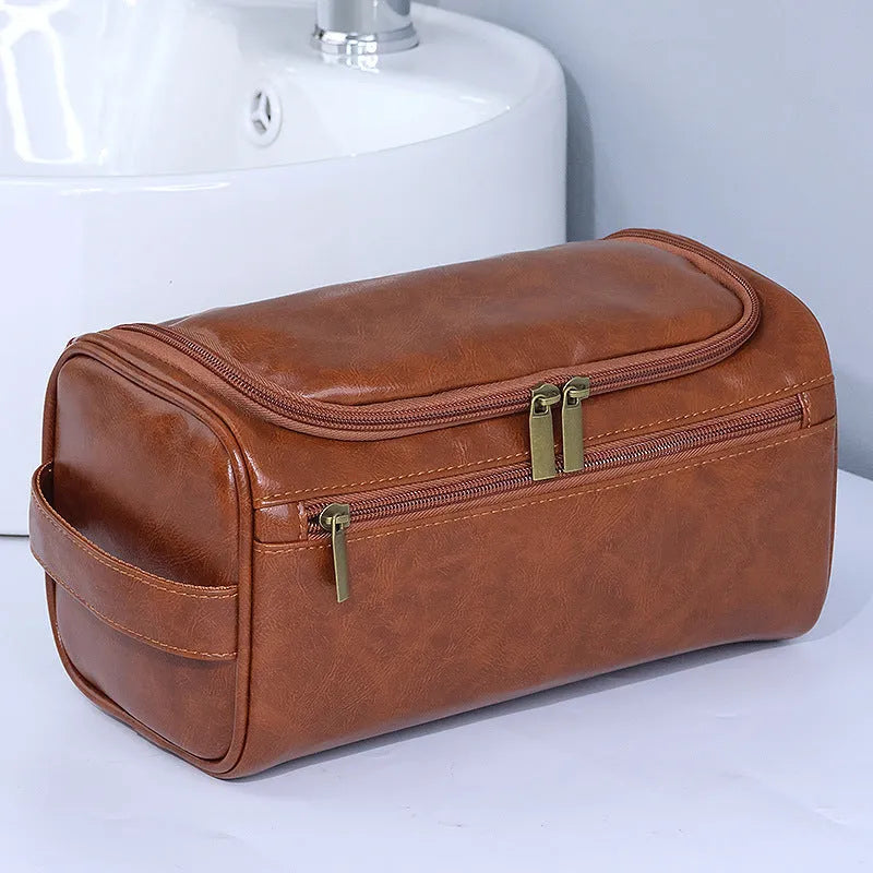 Large capacity waterproof cosmetic storage bag in retro style with multiple colour options