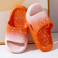 Gradient colour PVC summer slippers for children with breathable non-slip design