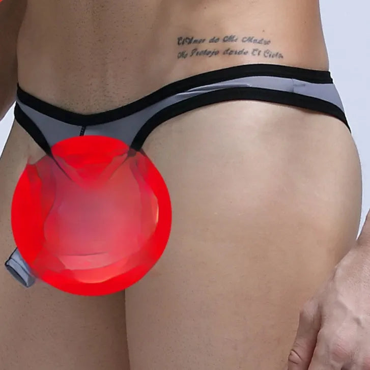 Men's ice silk nylon briefs in elephant nose small cut design showing multiple colour options