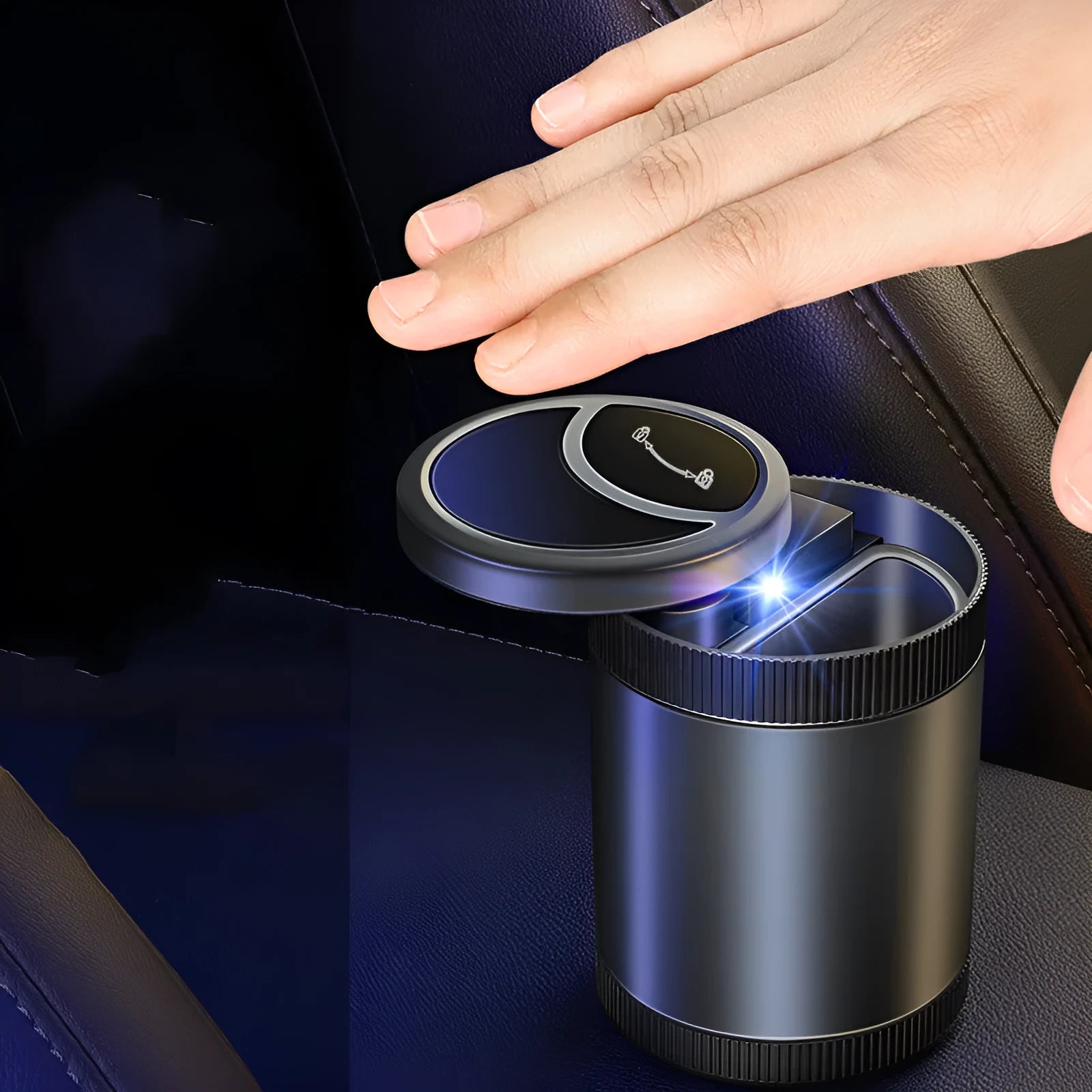 Automatic sensing vehicle mounted ashtray with USB outlet in four colour options