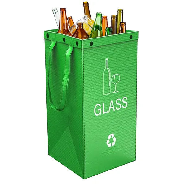 Blue 40-litre plastic handbag-style garbage bin for wet waste sorting.