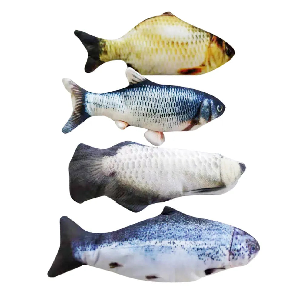 30cm long multicolour electric jumping fish simulation cat toy with USB cable