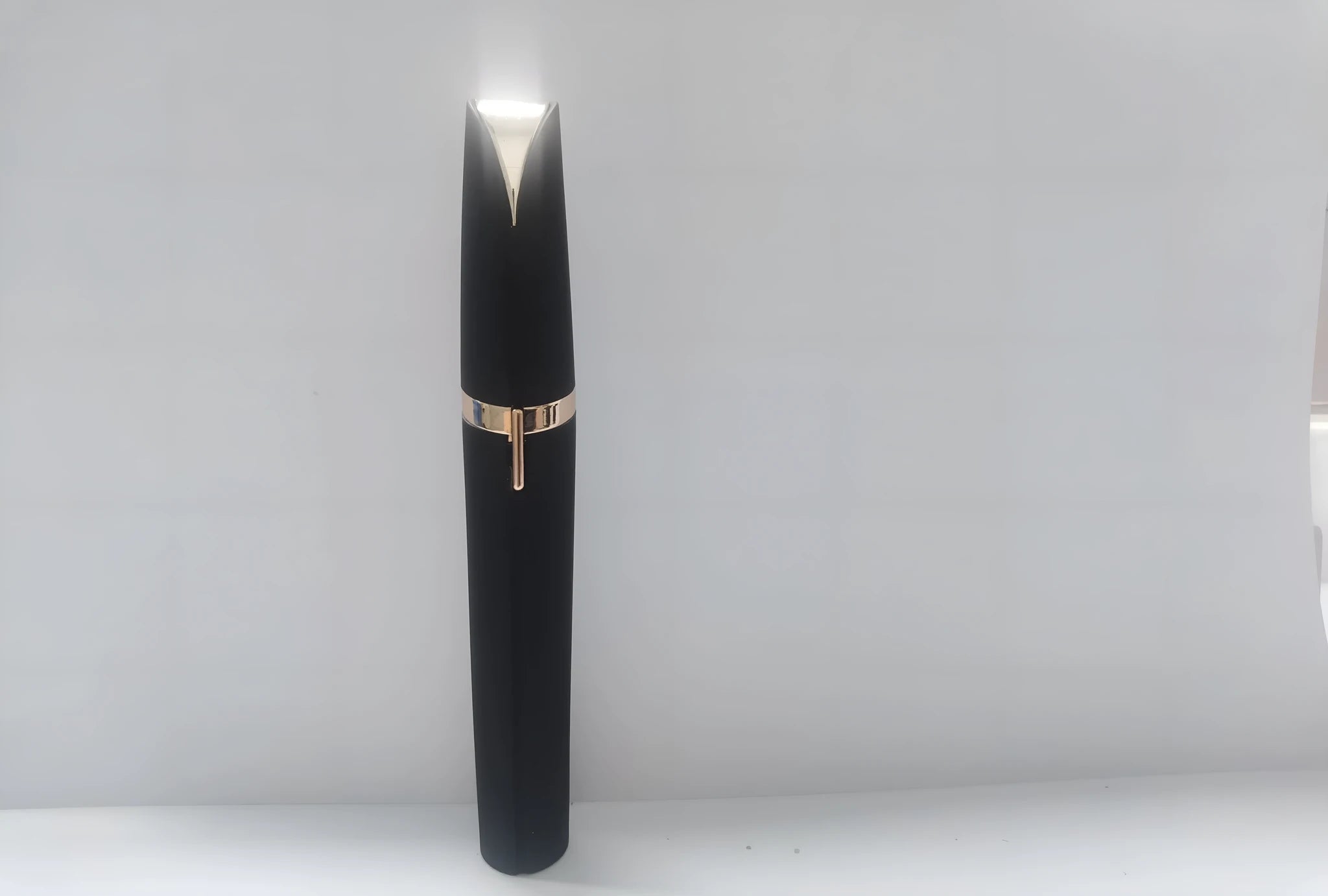 Mini electric eyebrow trimmer lipstick style with LED light and gold plated head for painless hair removal
