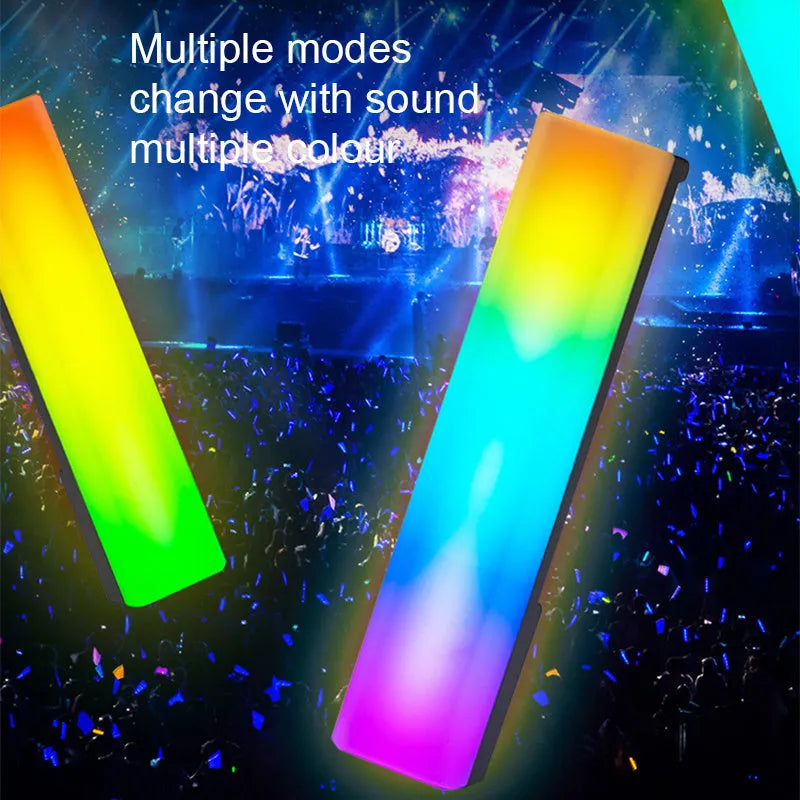 3D RGB tabletop ambiance lamp with voice activation and music sync lighting modes.