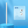 Magnetic rechargeable stylus for iPad and Android tablets showing power display and tilt pressure sensitivity.