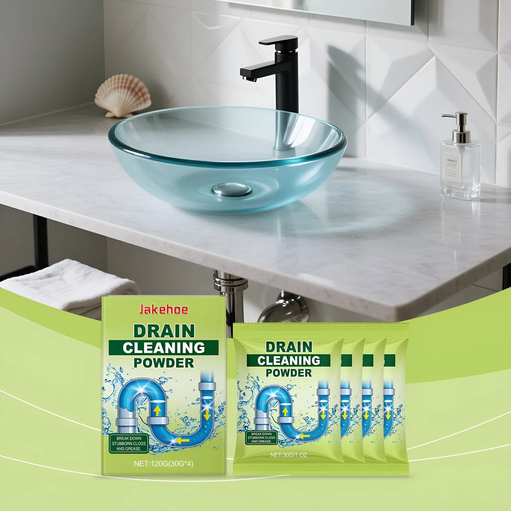 120g bottle of chemical drain cleaning powder for unblocking sinks and pipes