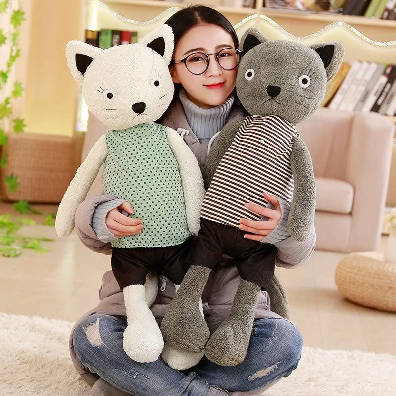 Dressing kitty plush toy in one of ten styles, ultra-soft short plush, PP cotton filling, available in 25cm to 75cm heights