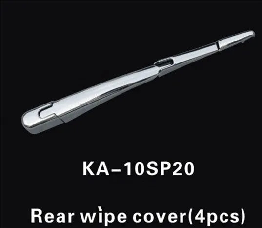 Set of four silvery ABS plastic rear wiper cover trims for 2010 Hyundai cars.
