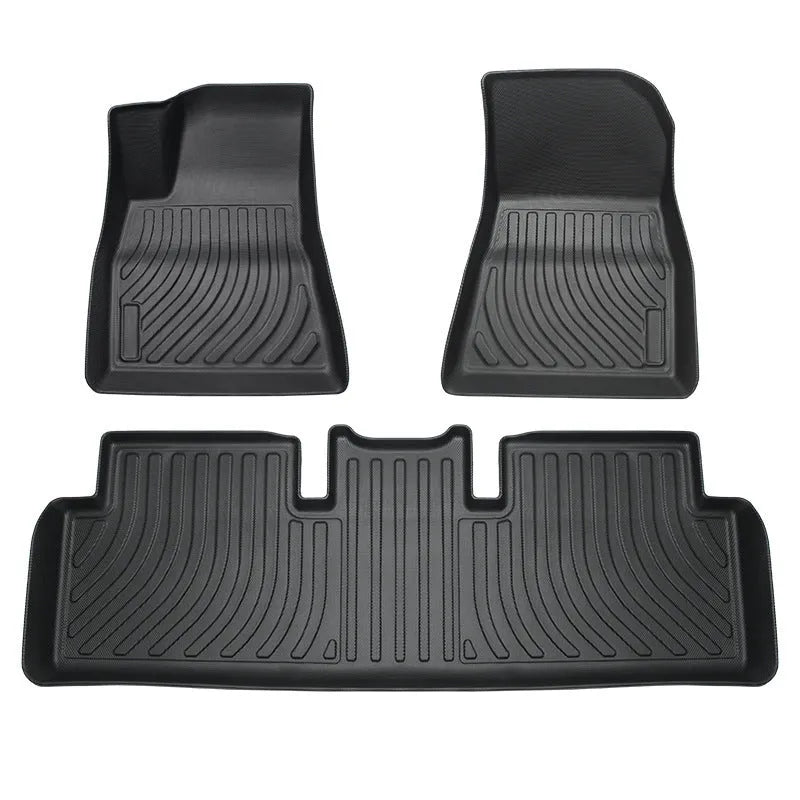 Rubber and TPE floor mat set for Tesla Model 3, Model Y, Model S, and Model X cars