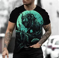Retro 3D animal print men's short-sleeved T-shirt in polyester bird eye cloth
